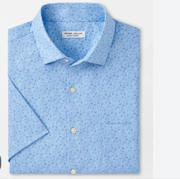 Peter Millar Feeling Koi Performance Shirt in Cottage Blue - Picture 2 of 11